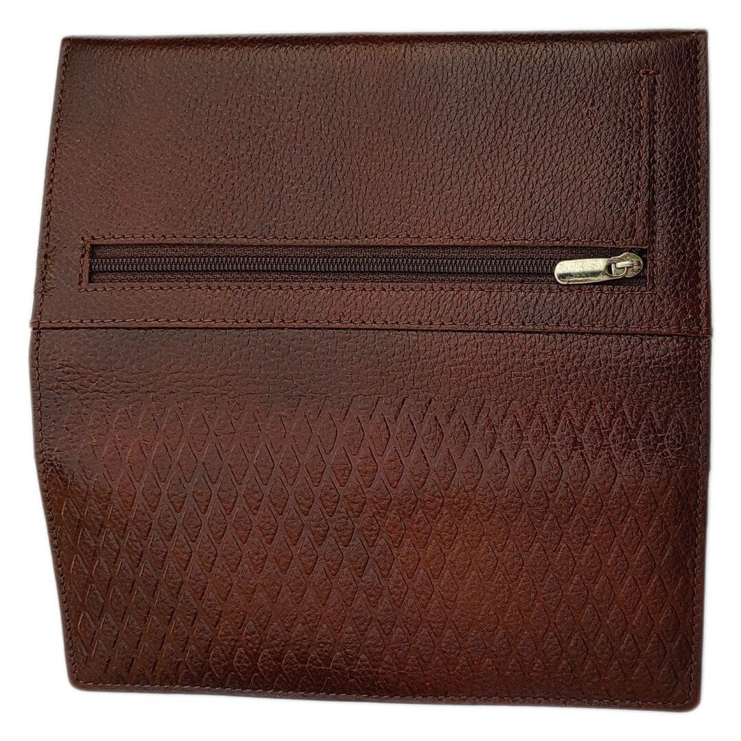 Vintage Business Leather Mens Brown Envelope Bag Document Purse Dark B
